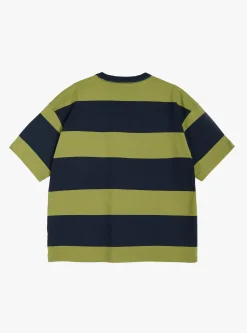 Triple Stripe T-Shirt Navy and Green<YMC New