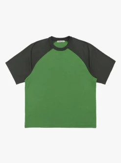 Triple T-Shirt Raglan Grey/Green<YMC Fashion