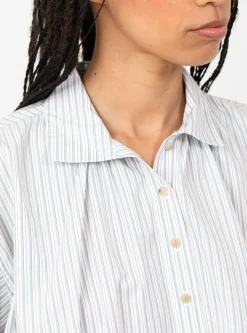 Tulip Blouse Robin's Egg Stripe<A'Court Fashion