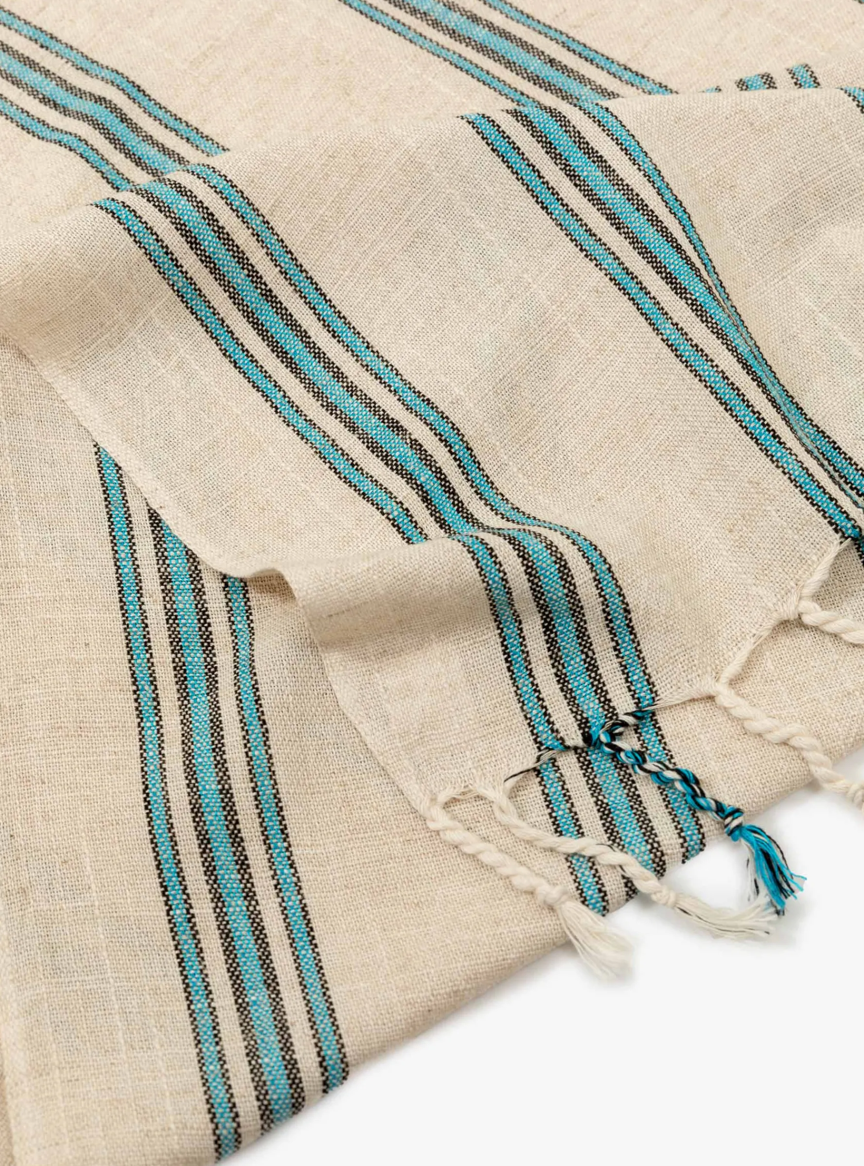 Turquoise Cotton/Linen Hand Towel<Mizar & Alcor New
