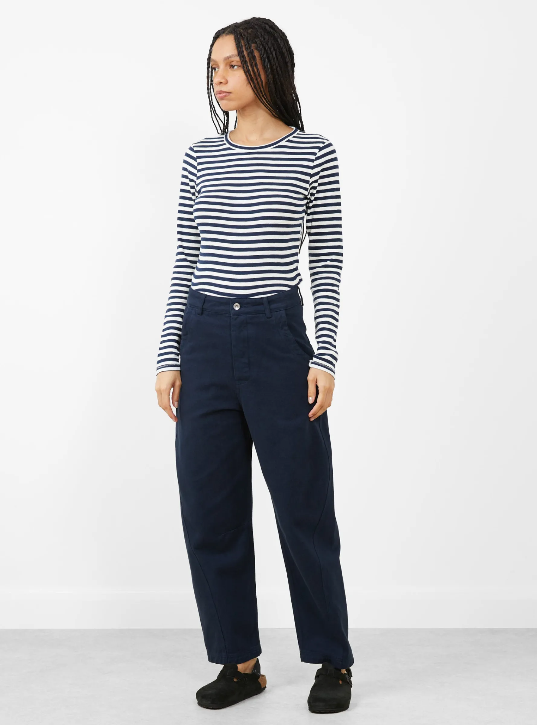 Twisted Seam Trouser Navy<YMC New