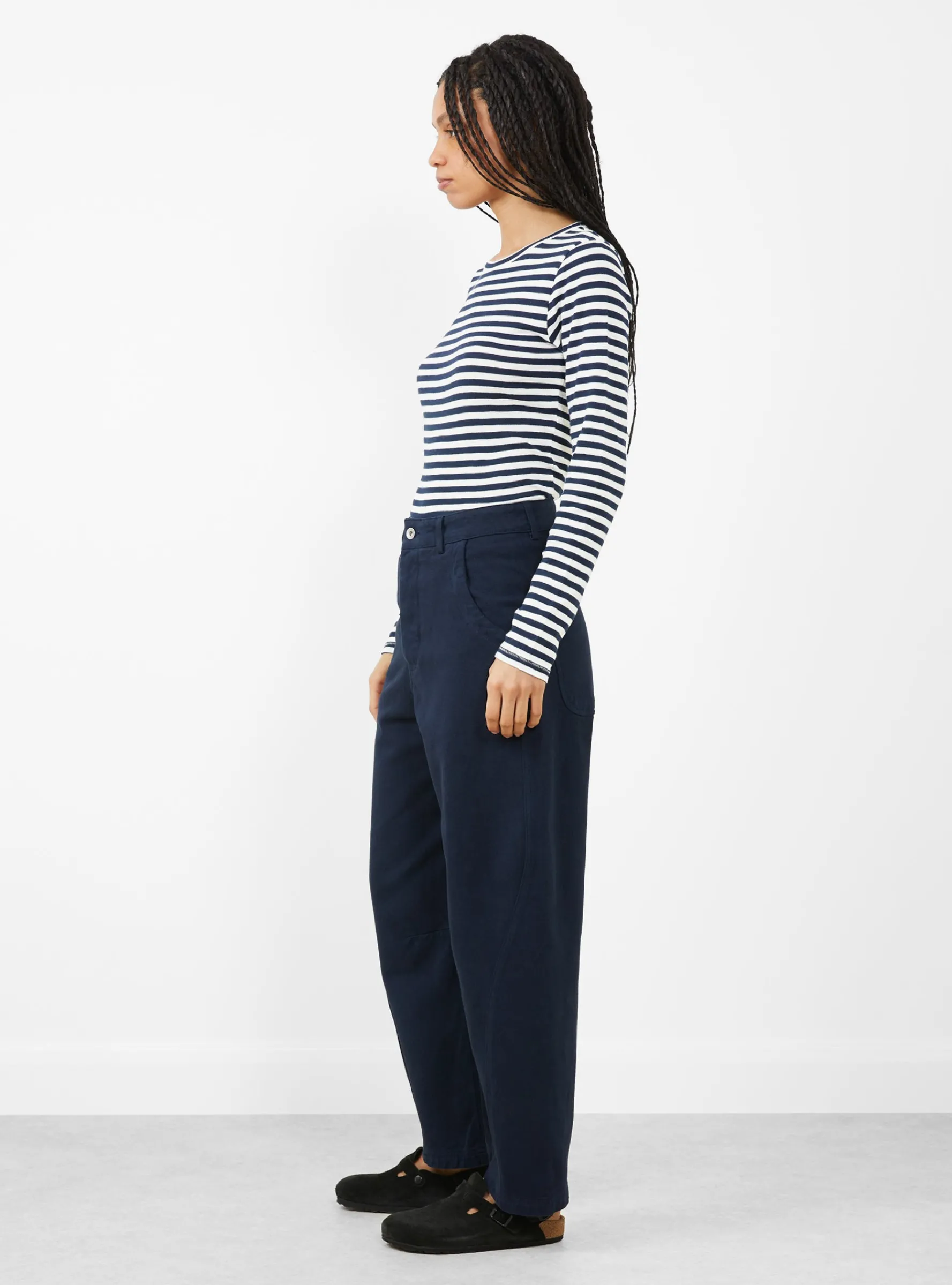 Twisted Seam Trouser Navy<YMC New