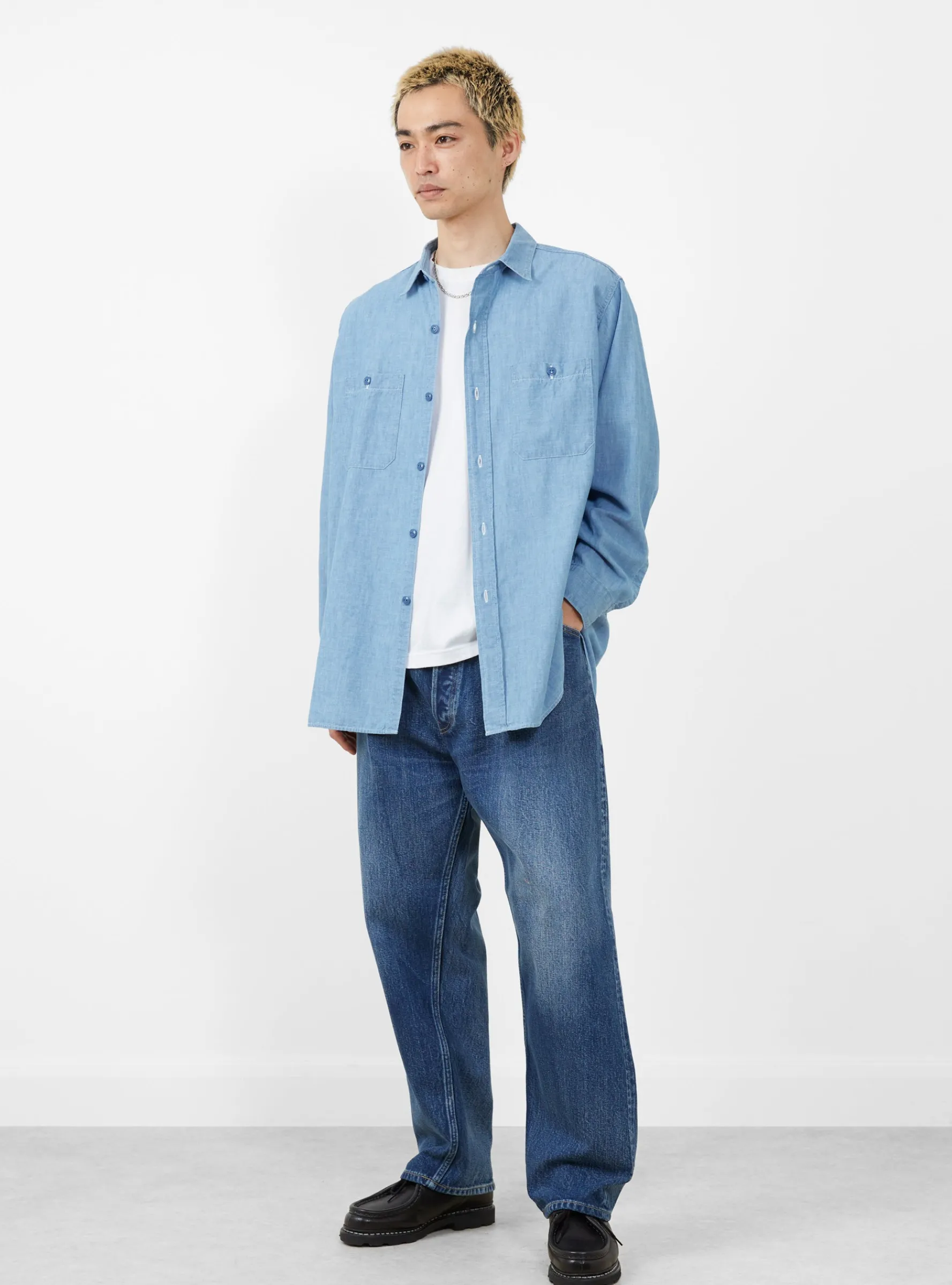 USN Chambray Shirt Indigo<HERILL New