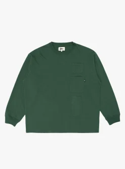 Utility Long Sleeve Tee Dark Green<Pilgrim Surf + Supply Outlet