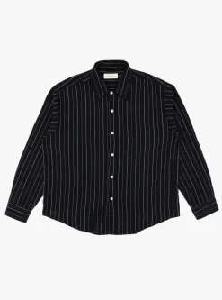 Vacation Shirt Black Textured Stripe<mfpen New