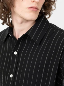 Vacation Shirt Black Textured Stripe<mfpen New