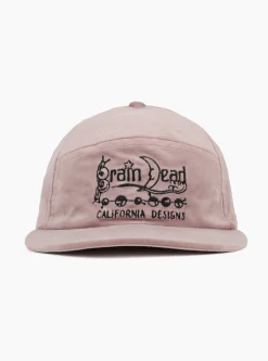 Velveteen Curved Front 6 Panel Hat Pink<Brain Dead Online