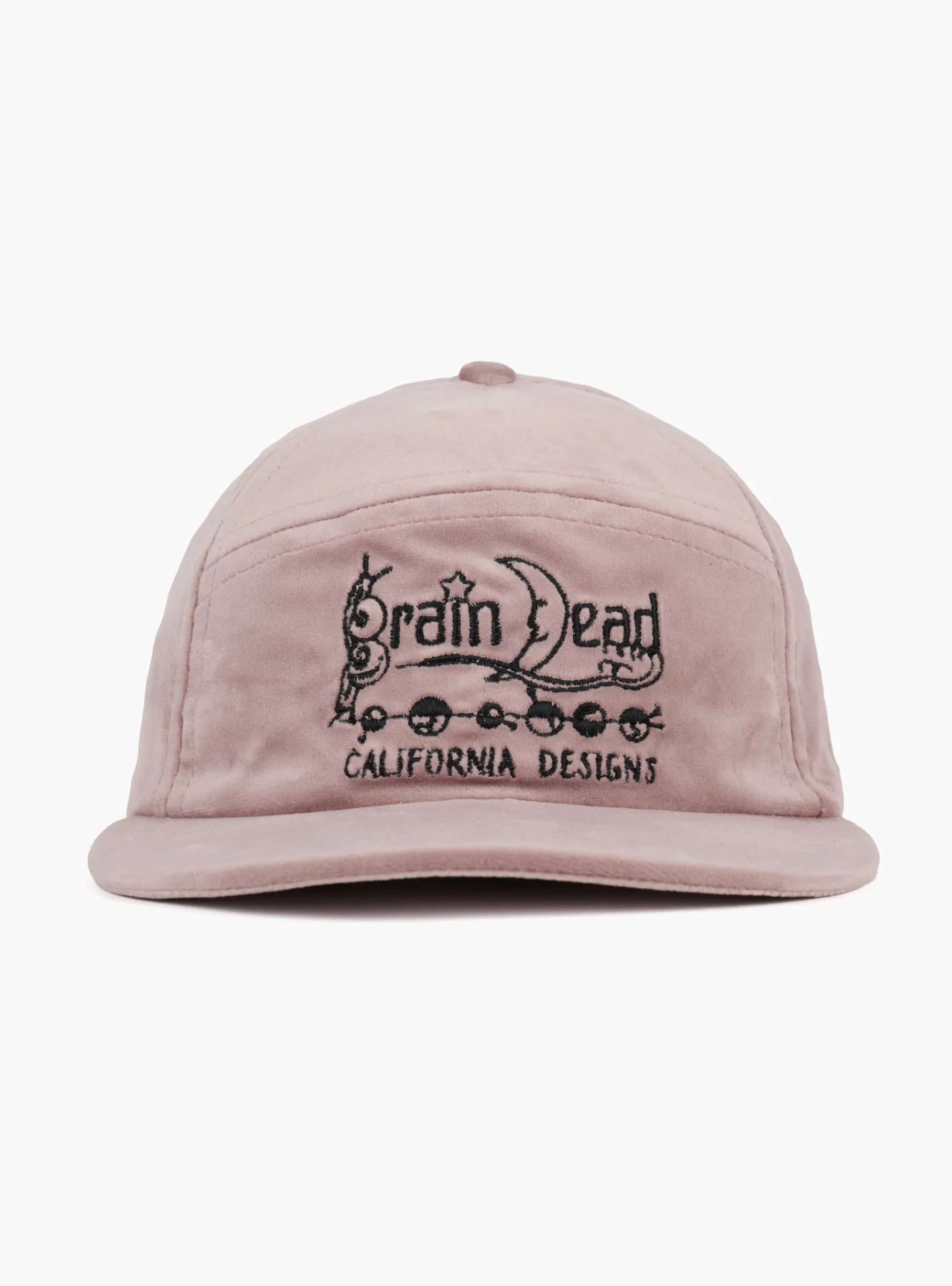 Velveteen Curved Front 6 Panel Hat Pink<Brain Dead Online
