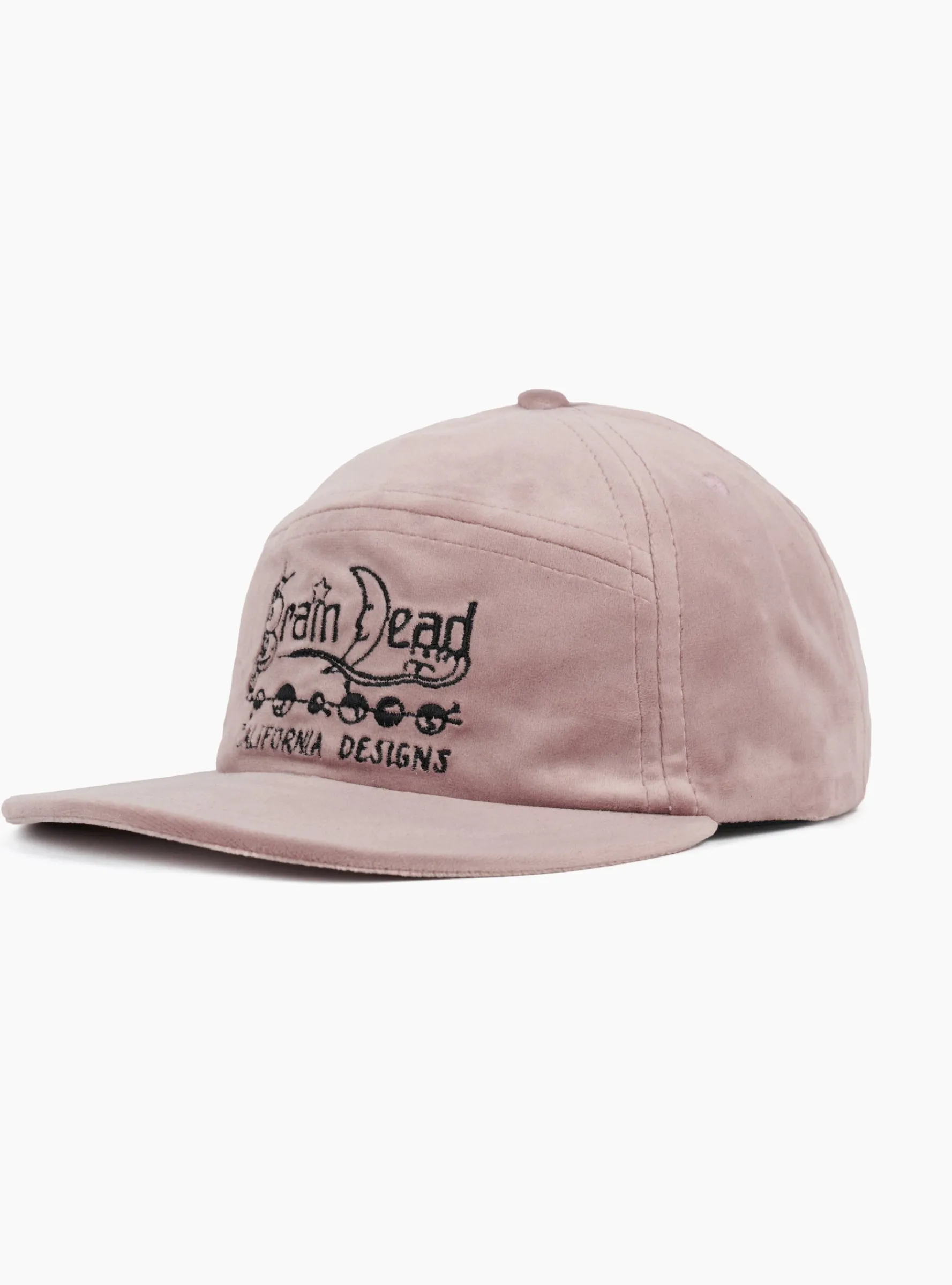 Velveteen Curved Front 6 Panel Hat Pink<Brain Dead Online