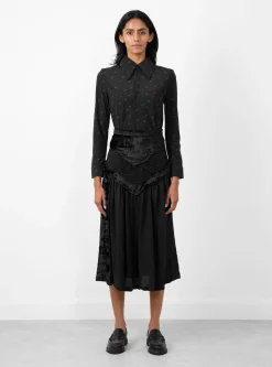 Velvet Lace Skirt Black<TOGA PULLA Best
