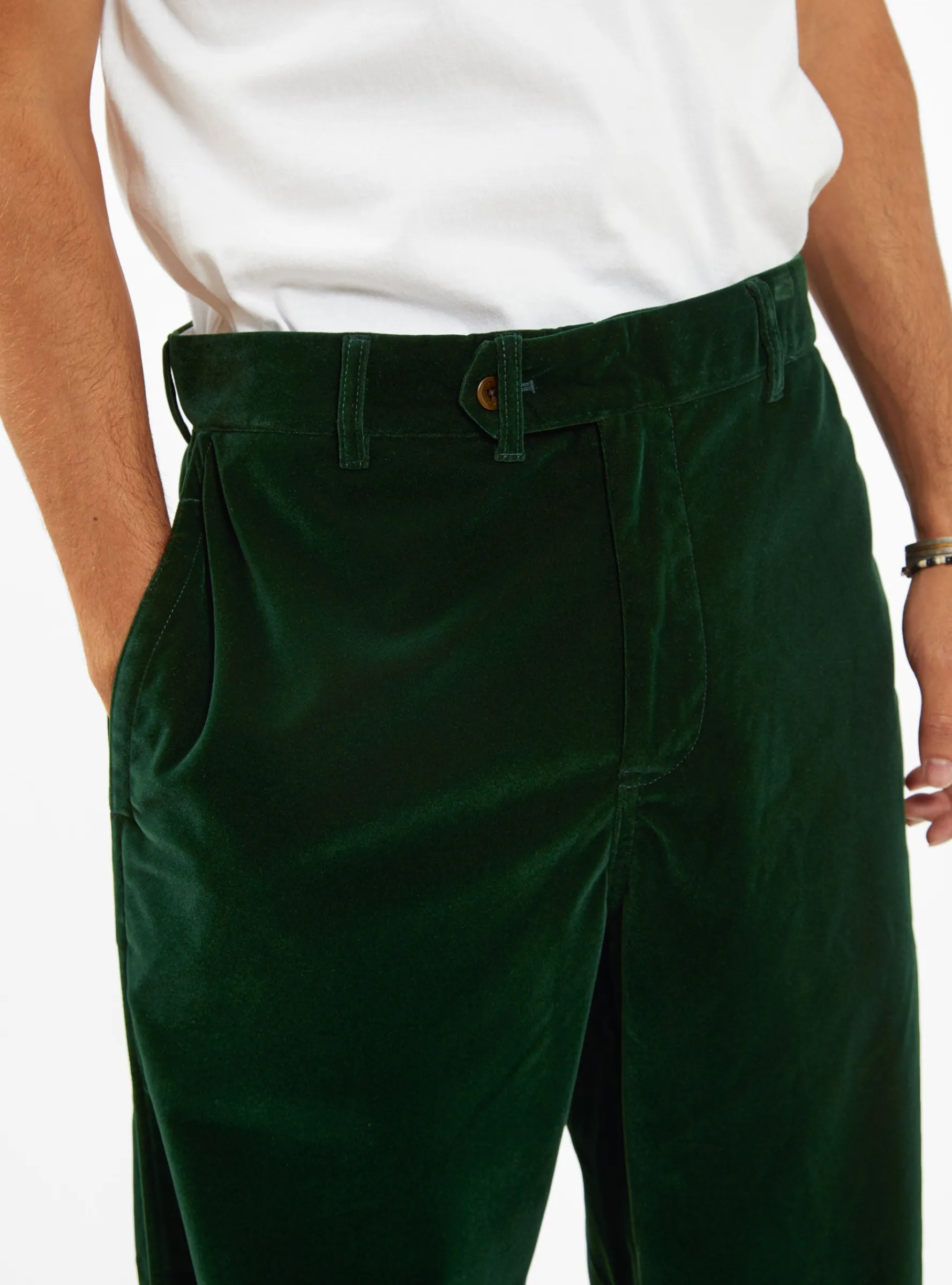 Velvet Manager Pants Bottle Green<Garbstore Fashion