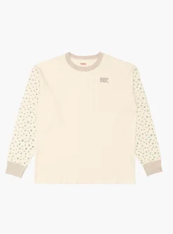 Waffle Jersey Calico Print 2TONES Long Sleeve T-Shirt Blue<Kapital Sale