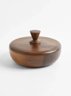 Walnut L Bowl Container - Triangle Knob<Small Goods Design New