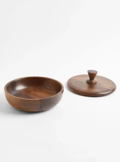 Walnut L Bowl Container - Triangle Knob<Small Goods Design New