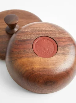 Walnut L Bowl Container - Triangle Knob<Small Goods Design New