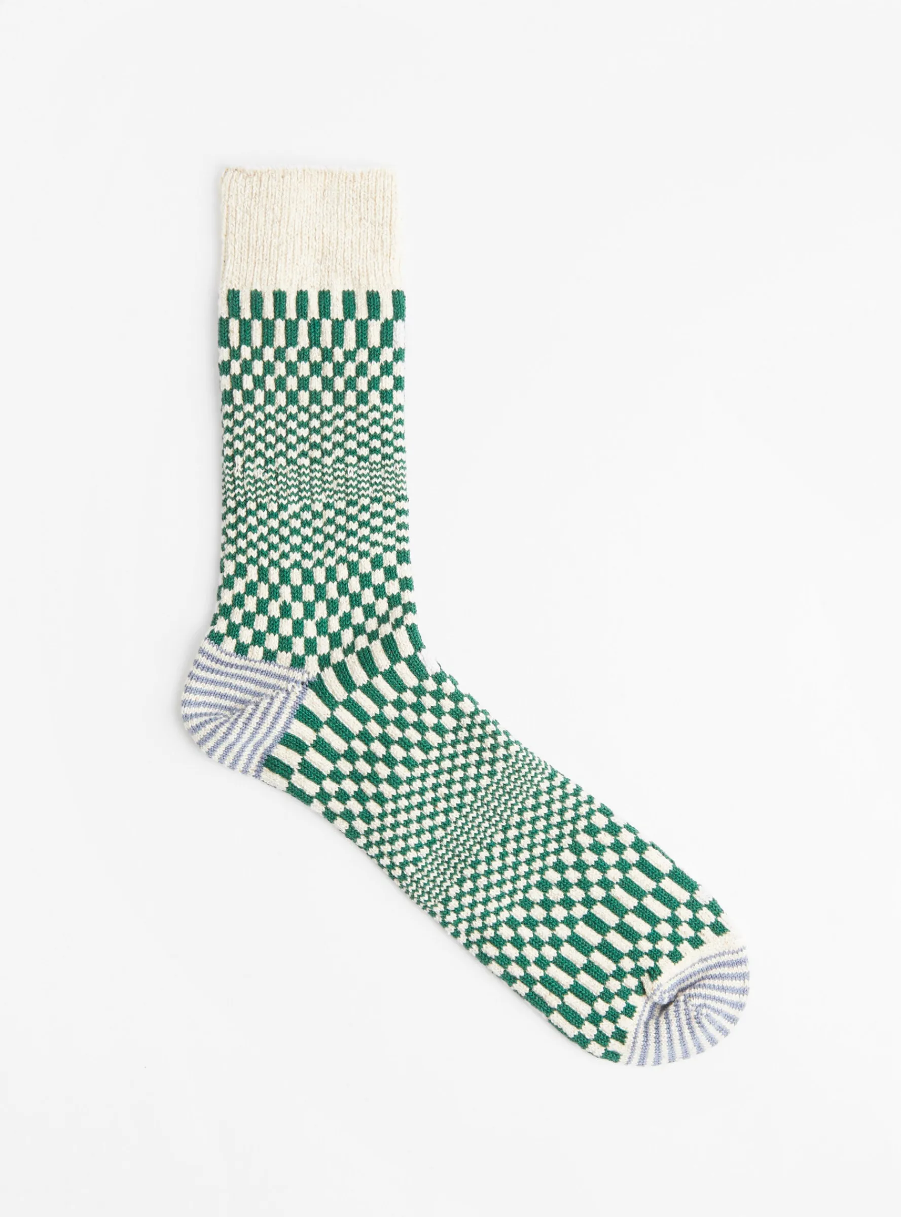 Warped Checker Socks Green<ROTOTO Clearance