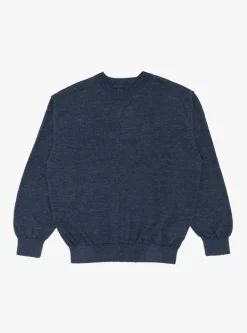 Washed Linen Crewneck Navy<BATONER Sale