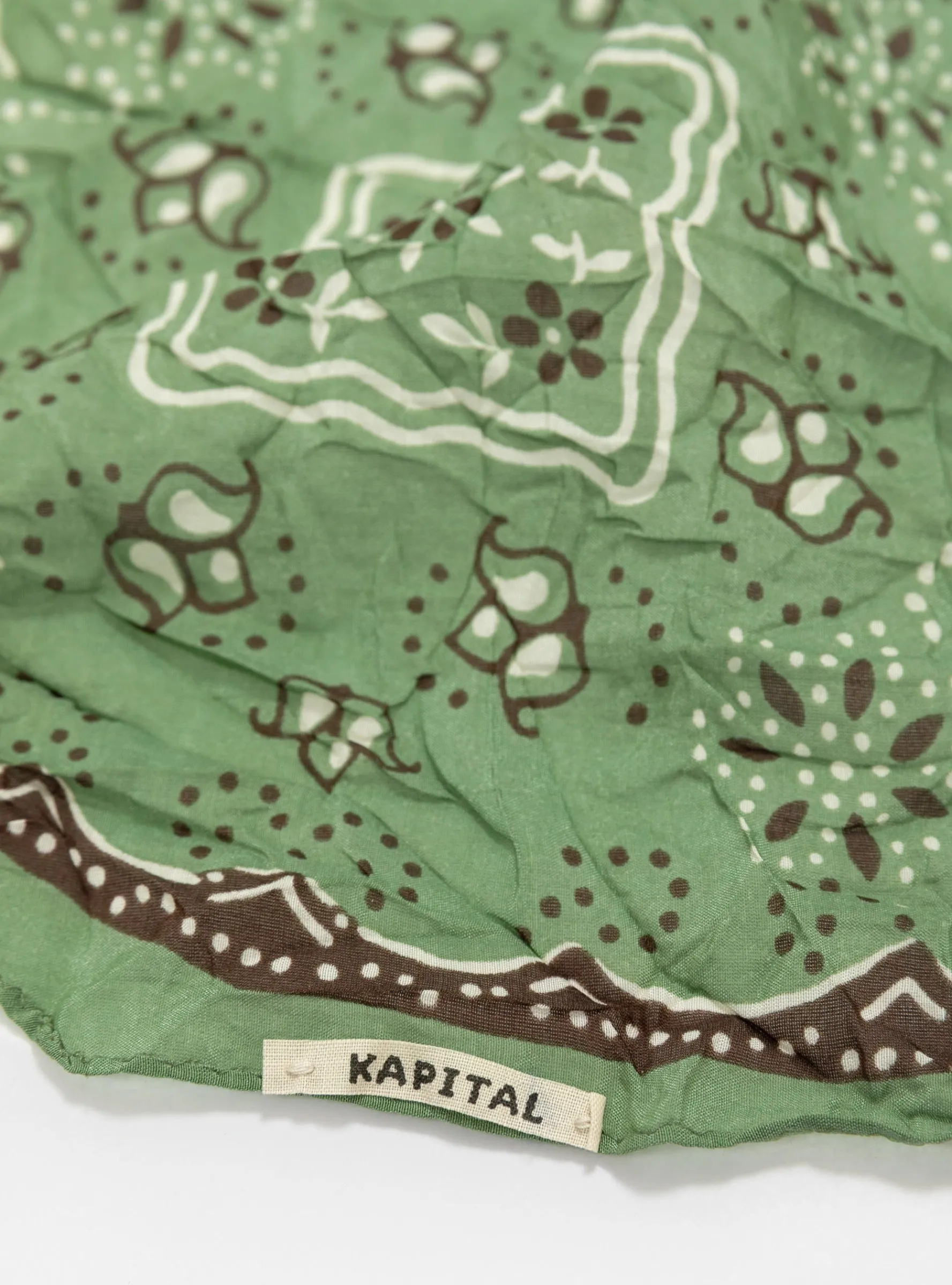 WASHER Silk Neckerchief Light Green<Kapital Clearance