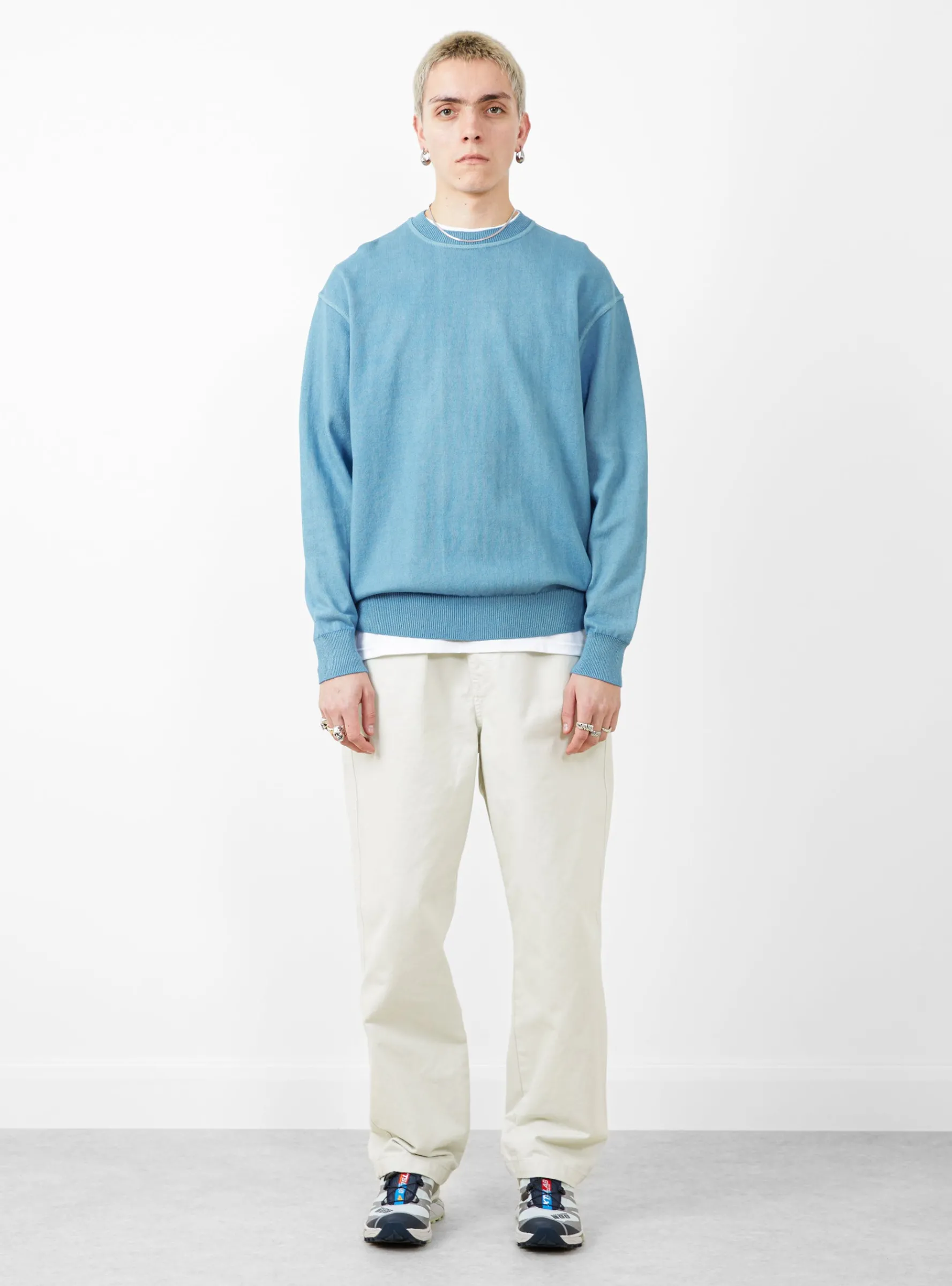 Watanabe Wave Cotton Knit Pullover Aizome<Yonetomi Clearance