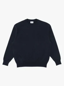 Wave Cotton Knit Pullover Navy<Yonetomi Discount