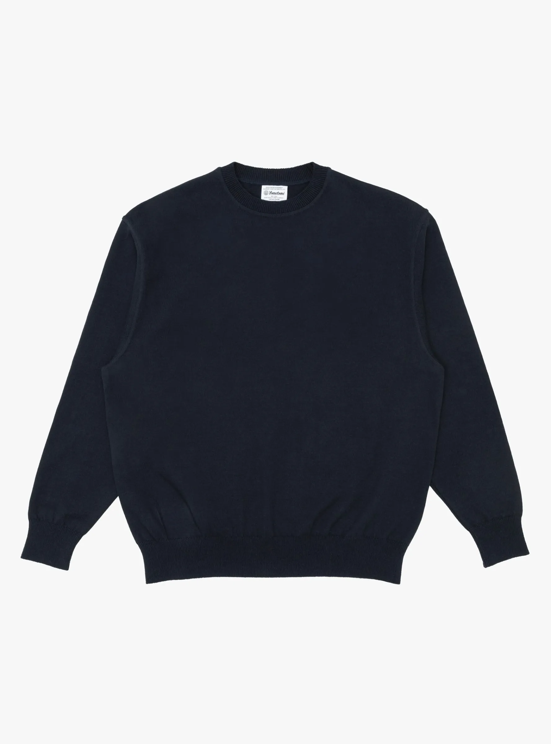 Wave Cotton Knit Pullover Navy<Yonetomi Discount