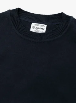 Wave Cotton Knit Pullover Navy<Yonetomi Discount