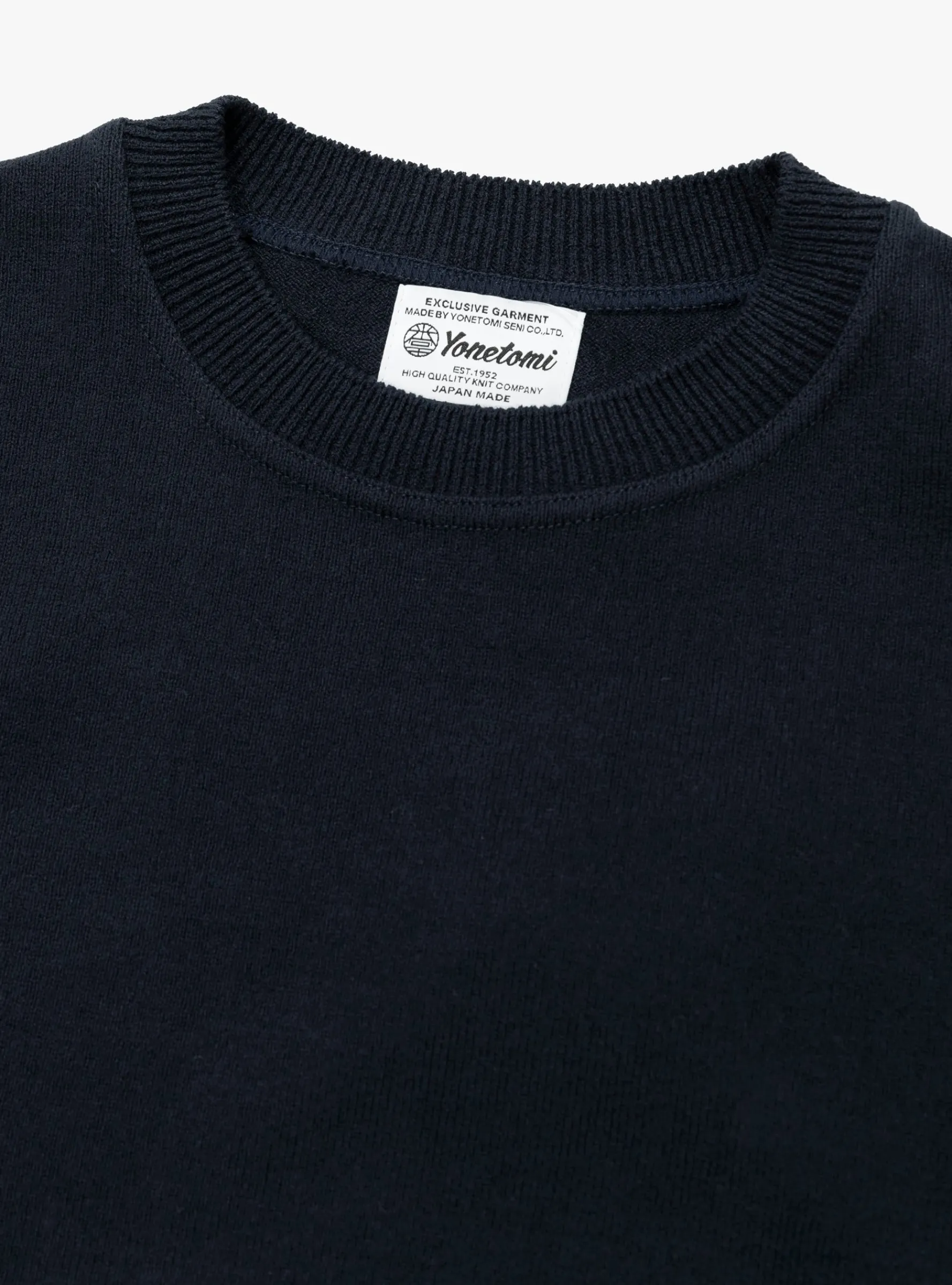 Wave Cotton Knit Pullover Navy<Yonetomi Discount