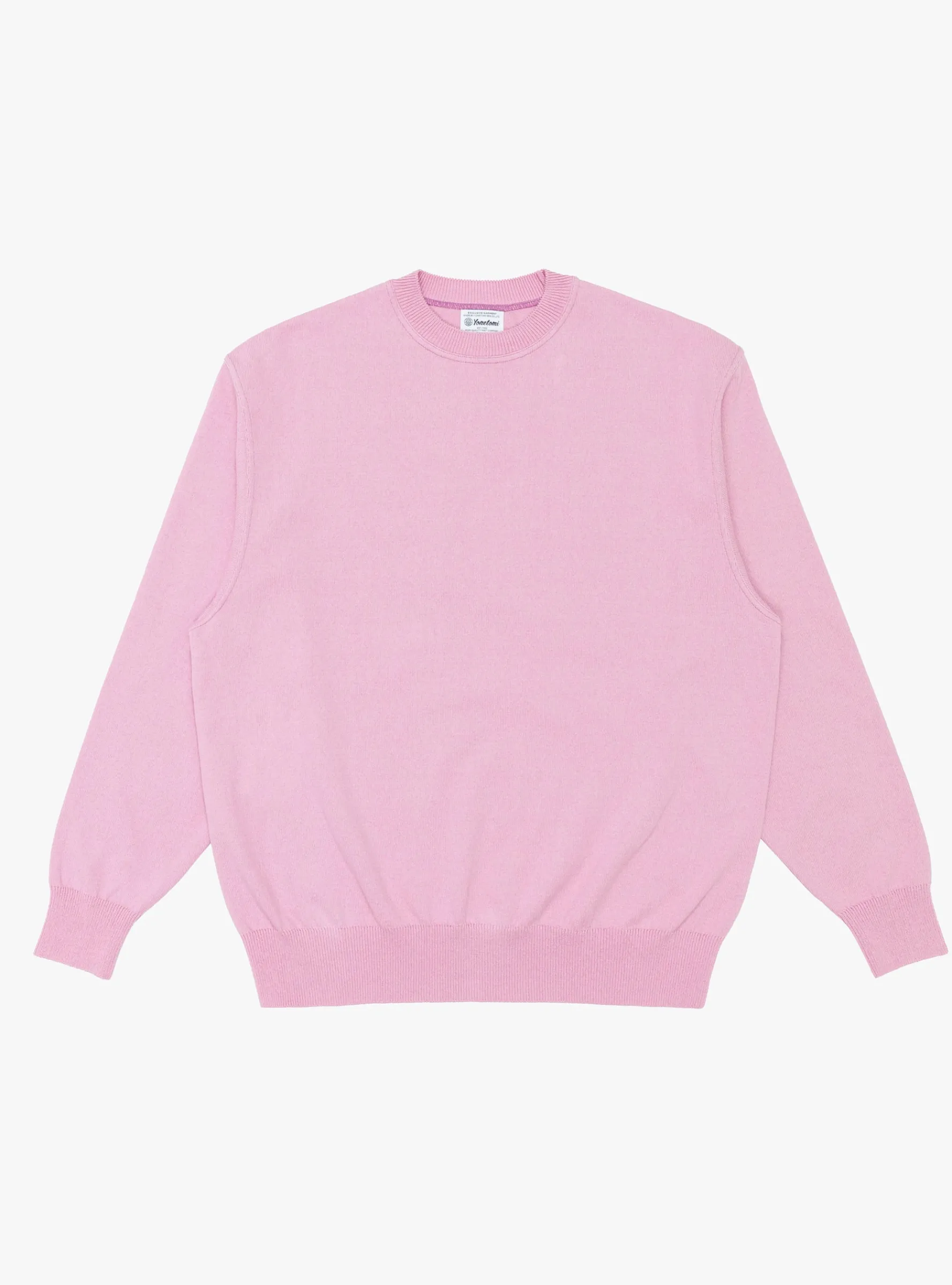 Wave Cotton Knit Pullover Pink<Yonetomi Sale