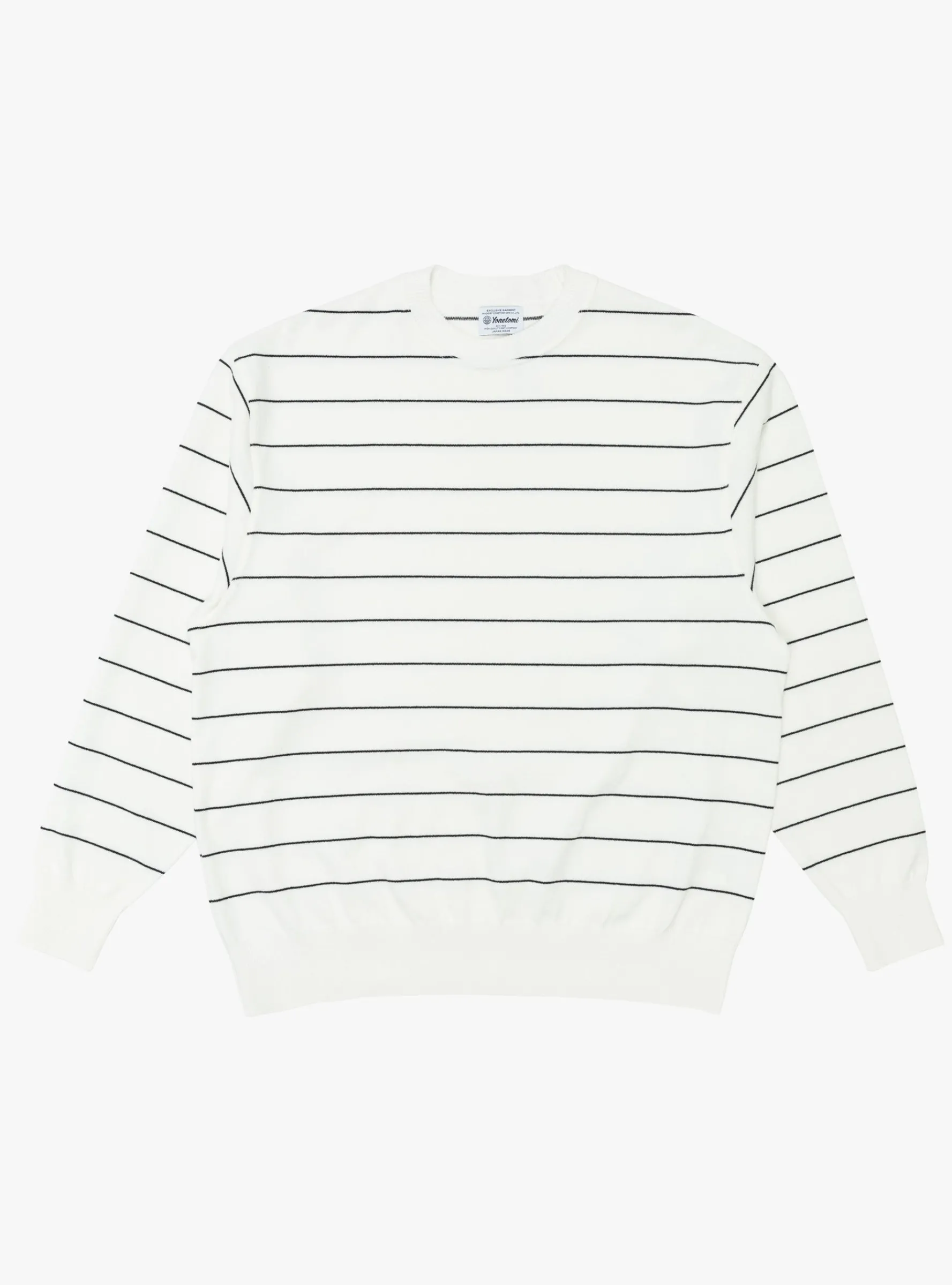 Wave Cotton Knit Pullover White Stripe<Yonetomi Online