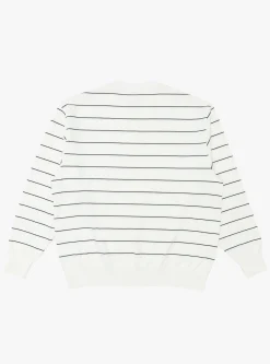 Wave Cotton Knit Pullover White Stripe<Yonetomi Online