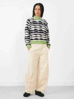 Wave Knit Jumper, Beige & Black Mountain Waves<Henrik Vibskov Fashion