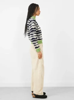 Wave Knit Jumper, Beige & Black Mountain Waves<Henrik Vibskov Fashion