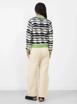 Wave Knit Jumper, Beige & Black Mountain Waves<Henrik Vibskov Fashion