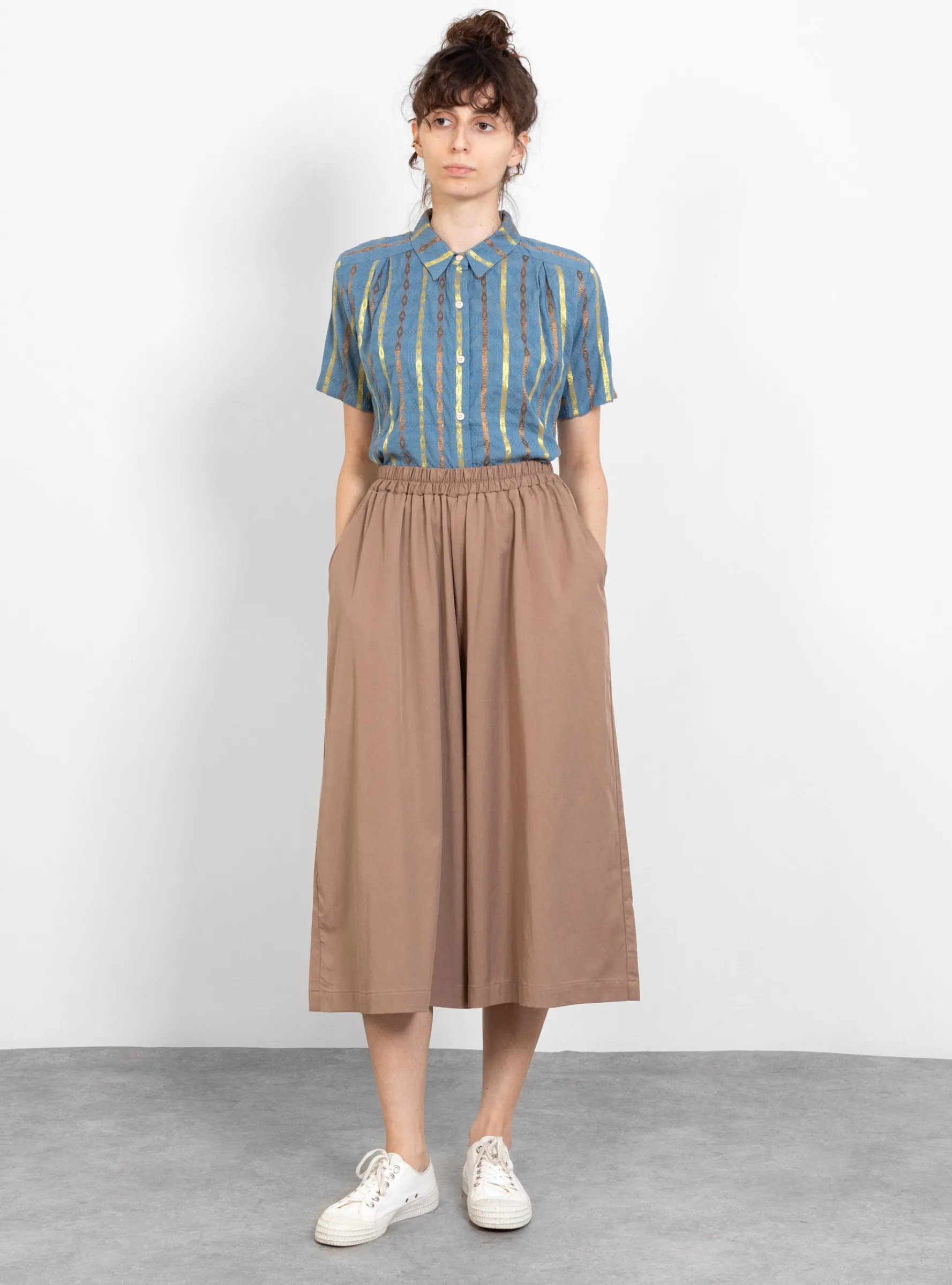 Wide Culotte Trousers Camel<Black Crane Clearance