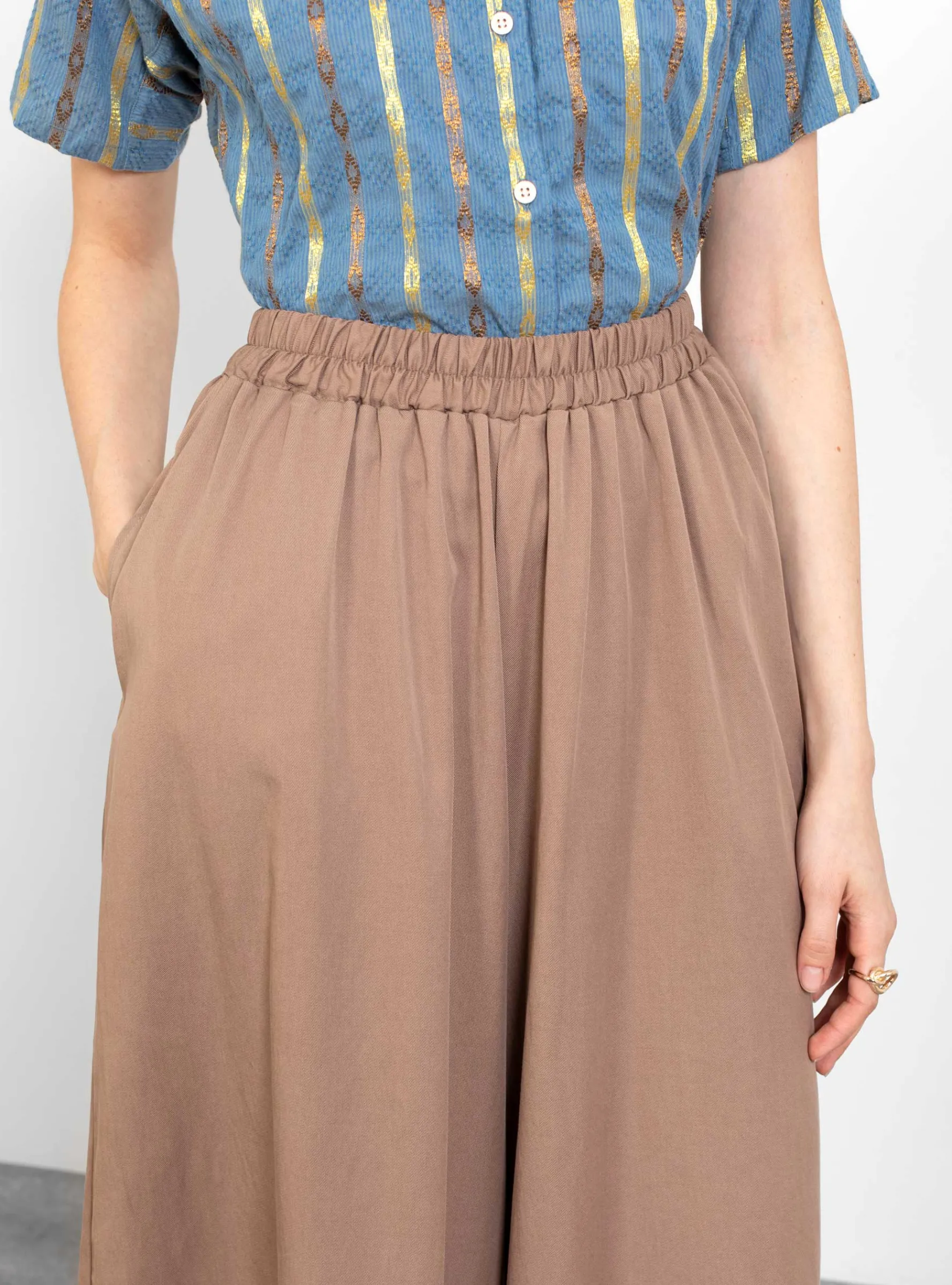 Wide Culotte Trousers Camel<Black Crane Clearance