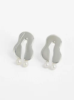 Wiggle Pearl Earrings Sterling Silver<Modern Weaving Hot