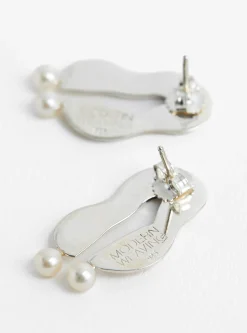 Wiggle Pearl Earrings Sterling Silver<Modern Weaving Hot
