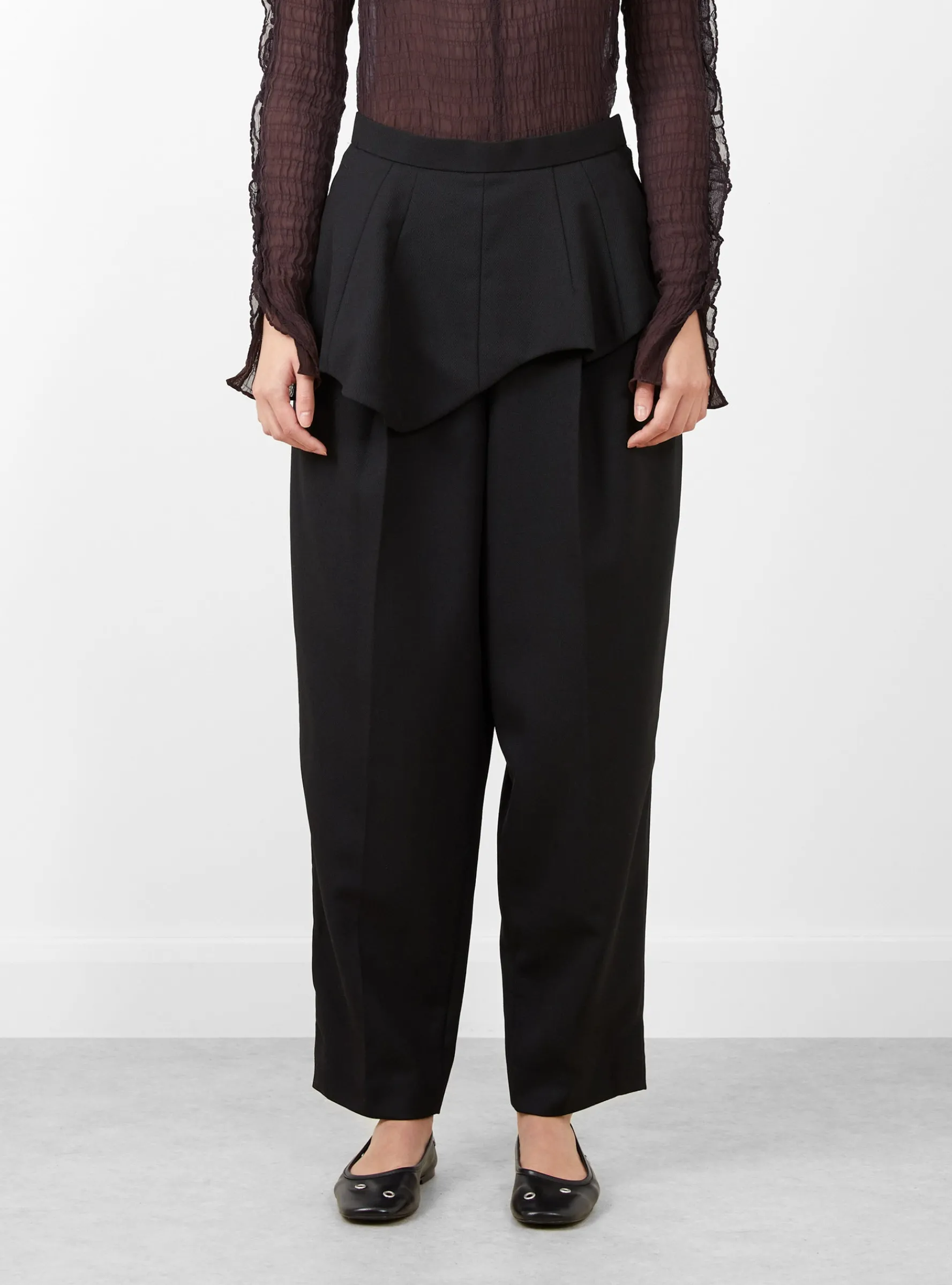 Wool Twill Layered Pants Black<TOGA ARCHIVES Best