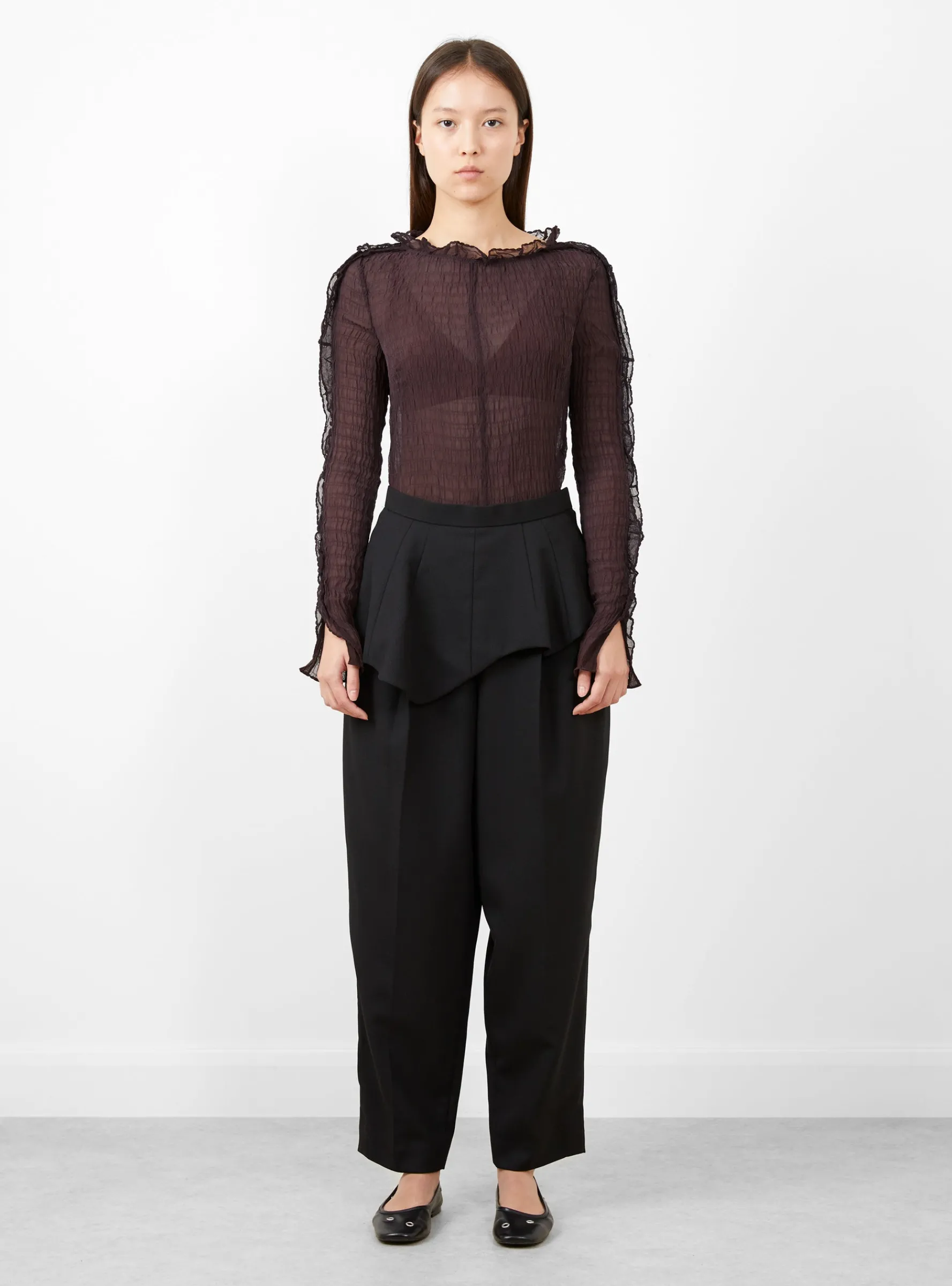 Wool Twill Layered Pants Black<TOGA ARCHIVES Best