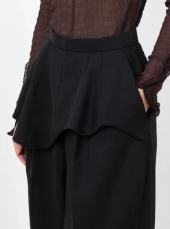 Wool Twill Layered Pants Black<TOGA ARCHIVES Best