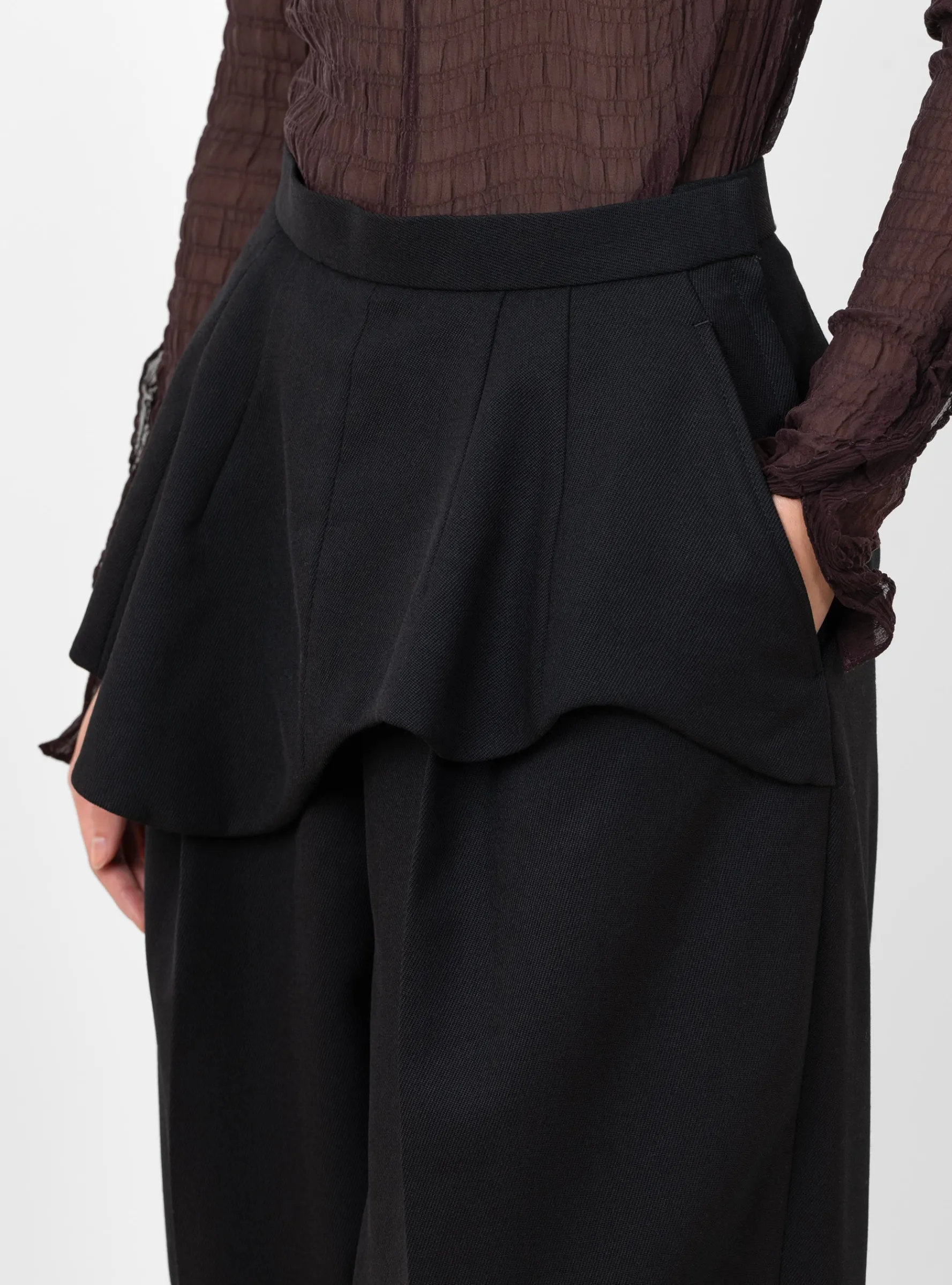 Wool Twill Layered Pants Black<TOGA ARCHIVES Best