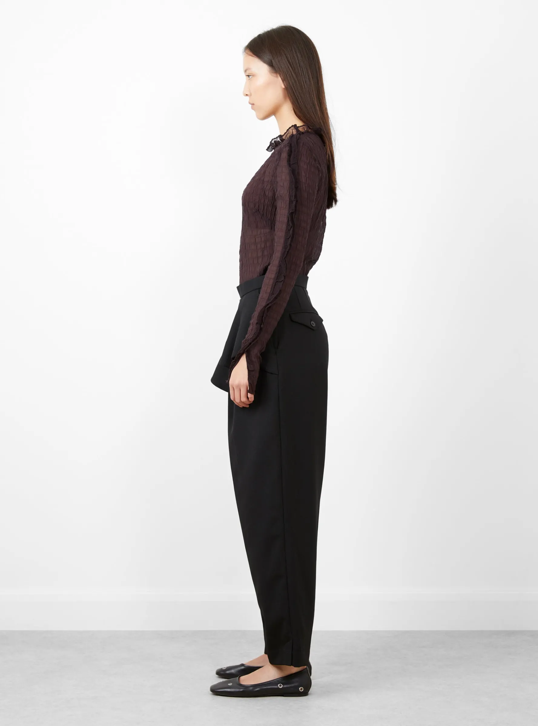 Wool Twill Layered Pants Black<TOGA ARCHIVES Best