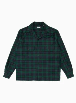 Work Over Shirt Green & Navy Tartan<Reception Clearance