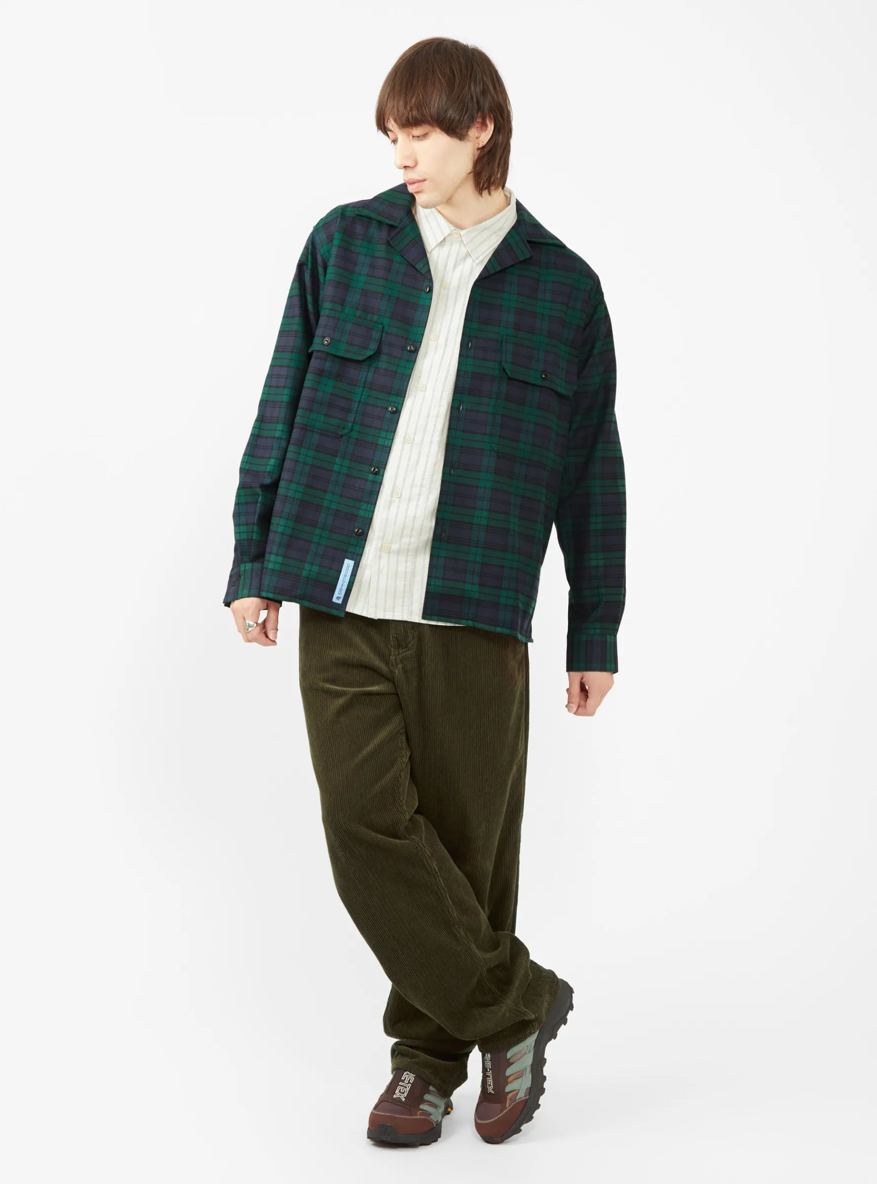 Work Over Shirt Green & Navy Tartan<Reception Clearance