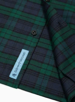 Work Over Shirt Green & Navy Tartan<Reception Clearance