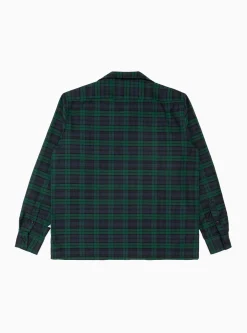 Work Over Shirt Green & Navy Tartan<Reception Clearance