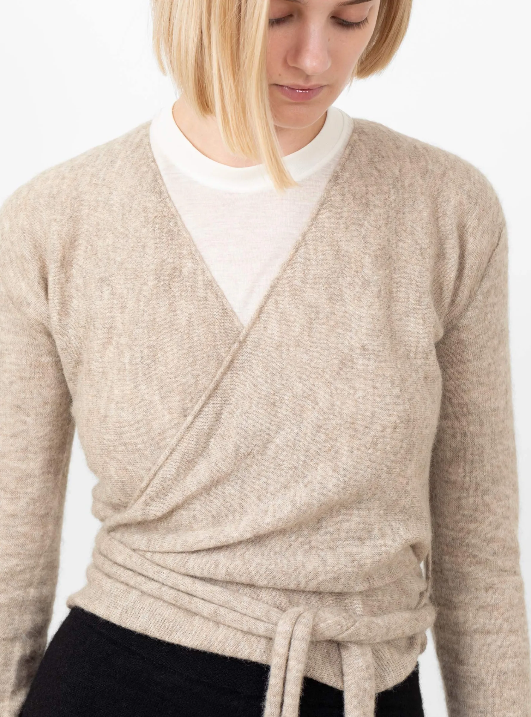 Wrap Cardigan Oatmeal<Lauren Manoogian Online