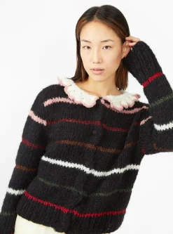 Yana Cardigan Black Stripe<AYNI Best