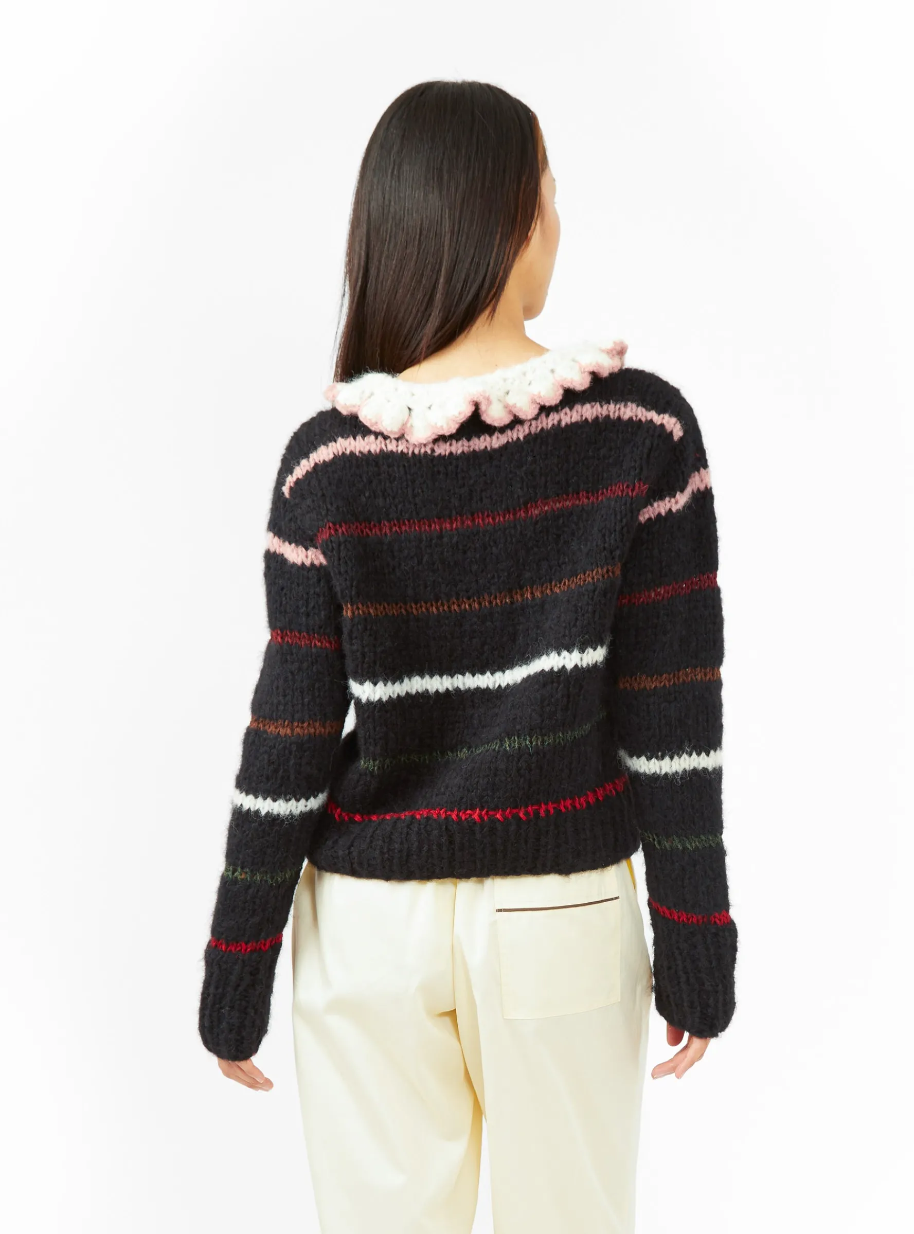 Yana Cardigan Black Stripe<AYNI Best