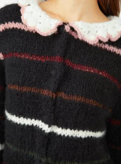 Yana Cardigan Black Stripe<AYNI Best